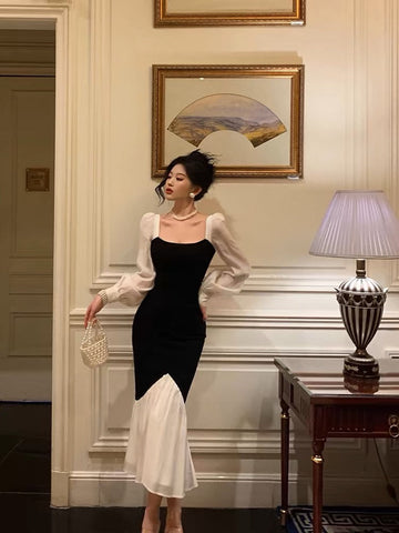 Sheath Spaghetti Straps Black Date Night Party Dress Prom Dresses Birthday Outfits SD1072